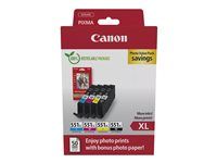 4-balení - 11 ml - XL - žlutá, azurová, purpurová, černá - originální - pouzdro - Sada inkoustový zásobník / papír - pro MAXIFY MG6650; PIXMA iP8750, iX6850, MG5550, MG5650, MG6650, MG7550, MX725; PIXUS MG7550