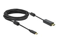 Kabel video/audio - USB-C s piny (male) do HDMI s piny (male) - 5 m - černá - podporuje 4K, aktivní