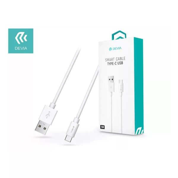 Devia Smart EC082 USB-A – USB-C kabel, 1 m, bílý