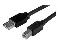 Long 15 m USB Cable - 50 ft USB Printer Cable - 1x USB A (M), 1x USB B (M) - Black (USB2HAB50AC) - Kabel USB - USB typ B (M) do USB (M) - USB 2.0 - 15 m - aktivní - černá - pro P/N: ICUSB232D