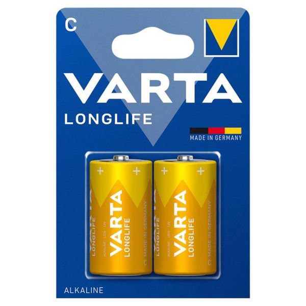 VARTA LONGLIFE, Baterie alkalické C LR14 2 ks