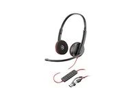 Blackwire 3200 Series - náhlavní souprava - náhlavní - kabelové - 3.5 mm jack, USB-C - černá - Certified for Skype for Business, Cisco Jabber Certified, certifikováno Avaya, certifikováno UC