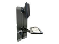 Montážní sada (montáž na zeď, rameno klávesnice, opěrka zápěstí, mouse pouch, panel vertical lift) - pro LCD displej / PC vybavení - pokoj pro pacienty - ocel - černá - velikost obrazovky: 24" - montáž na stěnu
