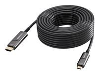 VISION - Kabel adaptéru - USB-C s piny (male) do HDMI s piny (male) - 50 m - optické vlákno - cerná - podpora 4K60 Hz (3840 x 2160), aktivní