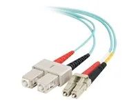 Síťový kabel - SC několik režimů (M) do multirežim LC (M) - 2 m - 2 m - optické vlákno - duplex - 50 / 125 mikron - OM3 - neobsahuje halogen - vodě - barva