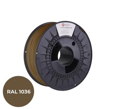 Tisková struna (filament) C-TECH PREMIUM LINE, PLA, perleťová zlatá, RAL1036, 1,75mm, 1kg