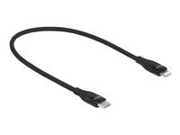 Kabel Lightning - USB-C s piny (male) do Lightning s piny (male) - 50 cm - černá - podpora Power Delivery