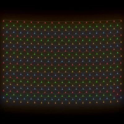 vidaXL Vánoční světelná síť barevná 3x3 m 306 LED interiér exteriér