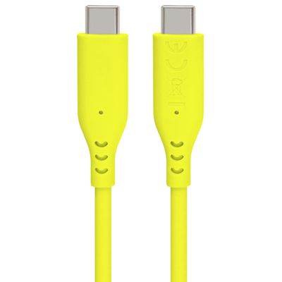 PremiumCord silikonový USB-C 60W, žlutý, 1.5m