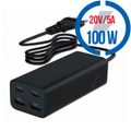 GEMBIRD GaN, 2xType C/2xUSB, Nabíječka 100W
