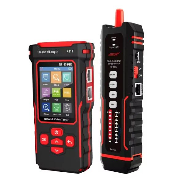 W-Star Tester kabelů RJ45 WSNF-859GK, VFL, RJ45/RJ11, POE, PING, IP Scan, délka UTP