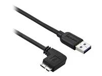 Left-Angle Micro-USB - USB 3.0 A to Micro B - Angled Micro USB - USB 3.1 Gen 1 5Gbps (USB3AU50CMLS) - Kabel USB - Micro-USB typu B (M) do USB typ A (M) - USB 3.0 - 50 cm - levý úhlový konektor, lisovaný - černá