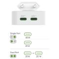 HAMA GaN, Rychlonabíječka, 2x USB-C PD/QC, 40W, bílá