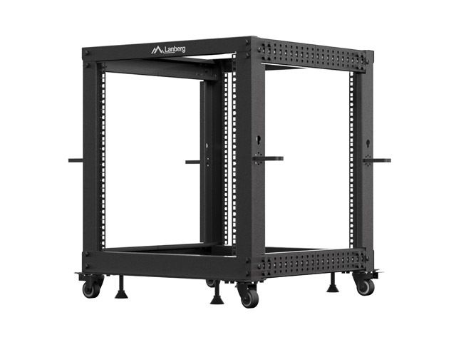 Lanberg otevřený rack 12U 19" 600x600-1100 nastavitelný černý