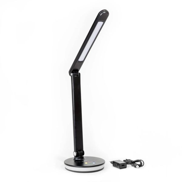 Platinet PDL400RGBB stolní LED lampa 12W stmívatelná, dotykové ovládání, USB port, černá