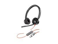 Blackwire 3300 series - náhlavní souprava - náhlavní - kabelové - USB-C - černá - certifikováno UC, certifikováno pro Microsoft Teams