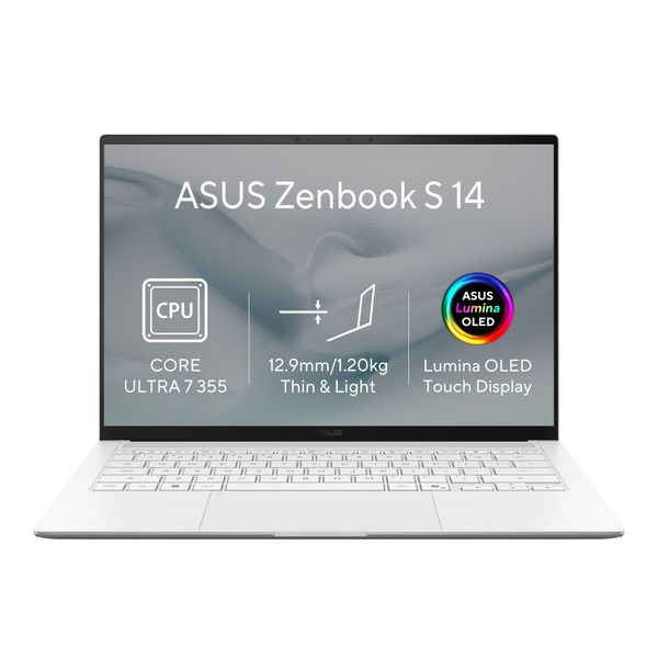 ASUS Zenbook S14 OLED/UX5406AA-OLED465XZ/U7-355/14"/2880x1800/T/32GB/1TB/Intel int/W11P/White/2R