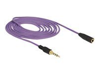 Prodlužovací kabel náhlavní soupravy - 4 pólový mini jack s piny (male) do 4 pólový mini jack se zdířkami (female) - 2 m - odstíněný - fialová