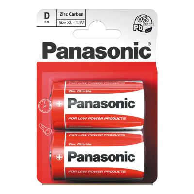 Baterie D (R20) Zn-Cl PANASONIC Red 2ks / blister