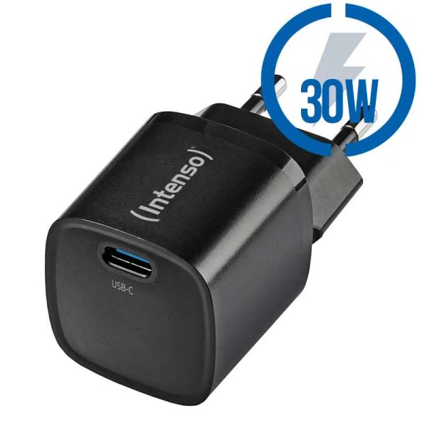 INTENSO W30C2, 1x USB-C, Nabíjačka, 30W, čierna