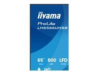 iiyama ProLite LH6566UHSB-B1AG - 64.5" Třída úhlopříčky (65" zobrazitelný) displej LCD plochý panel - digital signage - s vestavěný přehrávač médií SoC - Android - 4K UHD (2160p) 3840 x 2160 - černý rám s matným povrchem