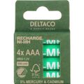 DELTACO RECHARGE, Baterie NiMH AAA, HR03 4ks
