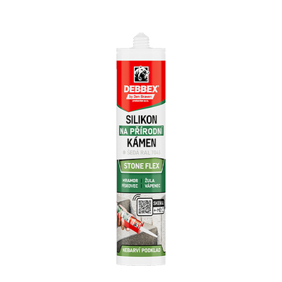 Silikon na přírodní kámen DEBBEX Stone Flex šedý 280 ml