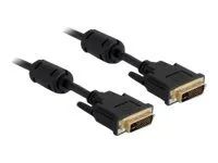 Kabel DVI - DVI-I (M) do DVI-I (M) - 3 m - křídlové šrouby - černá