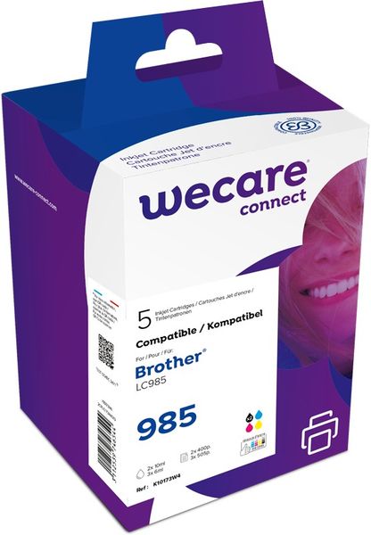 WECARE ARMOR ink kompatibilní s BROTHER LC-985,2xčerná/CMY