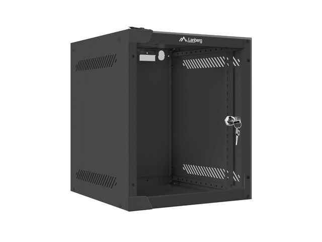 Lanberg racková skříň 10" pro montáž na stěnu 6u/280x310 (flat pack) s prosklenými dveřmi černá