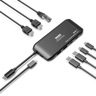 PORT CONNECT Cestovní dokovací stanice USB-C, 2×4K, 7portů, PD100W