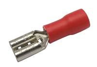 Faston zdířka 4.8 mm, vodič 0.5-1.5 mm červená