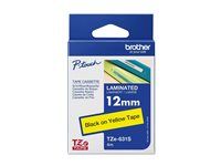 Černá na žluté - Role (1,2 cm x 4 m) 1 kazeta/y lamino páska - pro Brother PT-D210, D600, H110; P-Touch PT-1005, D200, D410, D450, D460, D610, E550, P300