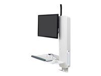 Montážní sada (vertikální zvednutí) - pro LCD displej / PC vybavení - systém pro sezení a stání - bílá - velikost obrazovky: až 24" - montáž na stěnu