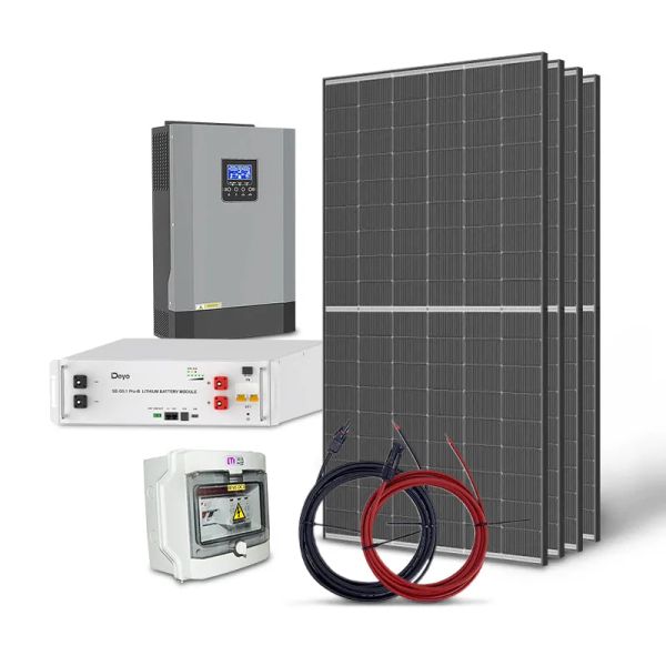 TRINA 1820Wp ostrovní solární sada, LiFePO4 51,2V 100Ah DEYE, měnič 48V/230VAC 5500W