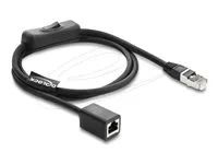 RJ45 Cable plug to jack with switch Cat.