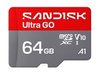 SanDisk Ultra GO - Pametová karta flash - 64 GB - A1 / UHS-I U1 / Class10 - microSDXC UHS-I