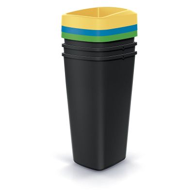 Koš odpadkový COMPACTA Q DROP SET černý 3x25l