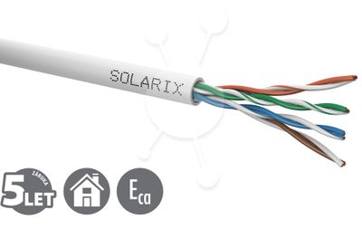 Instalační kabel Solarix CAT5E UTP PVC Eca 1000m/cívka SXKD-5E-UTP-PVC