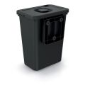 SYSTEMA BASIC FLAP černý odpadkový koš s víkem 10l