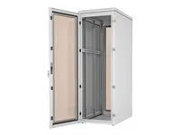 19 stojanový rozvaděč 18U/600x1000mm plechové dveře, pro klima jed. IP54 nosnost 800kg světle šedý RAL7035