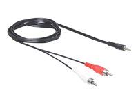 Audio kabel - RCA x 2 s piny (male) do mini-phone stereo 3.5 mm s piny (male) - 10 m - černá