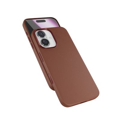 Epico Mag+ kožený kryt iPhone 16 - hnědá