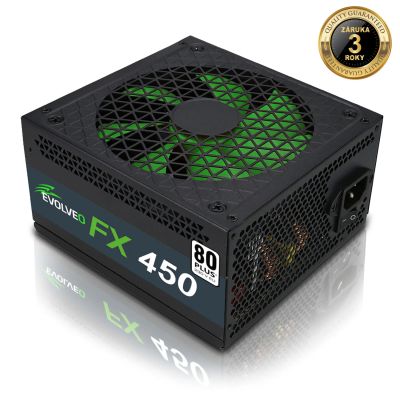 EVOLVEO FX 450,zdroj 450W ATX,14cm,80+,White,3YRW