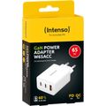 INTENSO W65AC GaN, 3x USBAC, Nabíječka, 65W, bílá