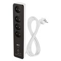 GoSmart prodlužovací přívod 4 zásuvky 2m EMOS P1412SM s vyp./USB/bílá-černá/PVC/WiFi