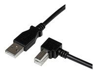 3 m USB Printer Cable - Right Angle USB B Cable - 1x USB A (M), 1x USB B (M) (USBAB3MR) - Kabel USB - USB typ B (M) do USB (M) - USB 2.0 - 3 m - 90° konektor - černá
