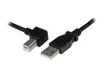 3 m USB Printer Cable - Left Angle USB B Cable - 1x USB A (M), 1x USB B (M) (USBAB3ML) - Kabel USB - USB typ B (M) do USB (M) - USB 2.0 - 3 m - levý úhlový konektor - černá - pro P/N: ICUSB232D