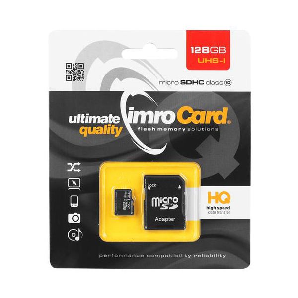 Paměťová karta IMRO Micro SD 128GB Cl10 s adaptérem