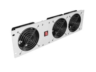 Vertikální ventilační panel 19" 3U pro rack tři ventilátory 230V šedý lanberg